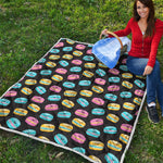 Happy Macarons Pattern Print Quilt