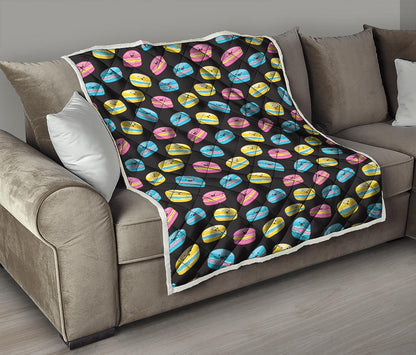 Happy Macarons Pattern Print Quilt
