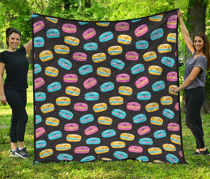 Happy Macarons Pattern Print Quilt