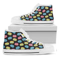Happy Macarons Pattern Print White High Top Sneakers