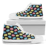 Happy Macarons Pattern Print White High Top Shoes