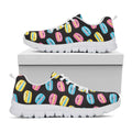 Happy Macarons Pattern Print White Running Shoes