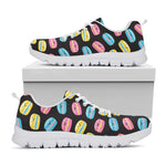 Happy Macarons Pattern Print White Sneakers
