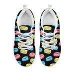 Happy Macarons Pattern Print White Sneakers