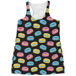 Happy Macarons Pattern Print Women's Racerback Tank Top