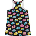 Happy Macarons Pattern Print Women's Racerback Tank Top
