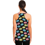 Happy Macarons Pattern Print Women's Racerback Tank Top
