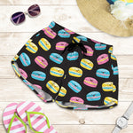 Happy Macarons Pattern Print Women's Shorts