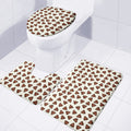 Happy Poop Pattern Print 3 Piece Bath Mat Set