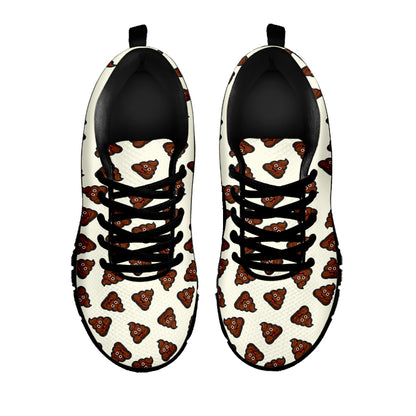 Happy Poop Pattern Print Black Sneakers