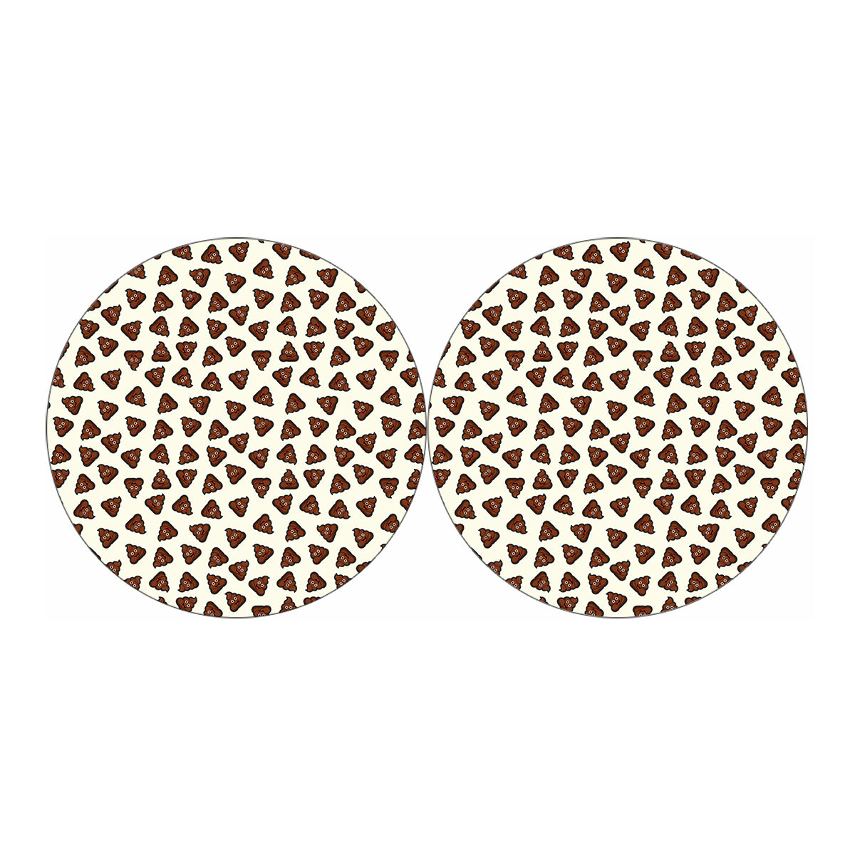 Happy Poop Pattern Print Car Coasters
