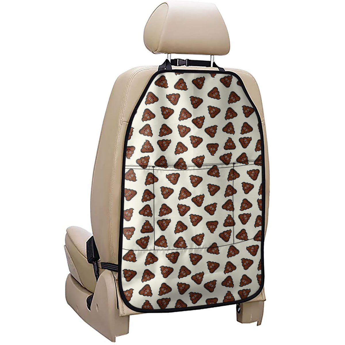 Happy Poop Pattern Print Car Seat Organizers