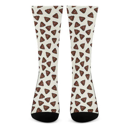 Happy Poop Pattern Print Crew Socks