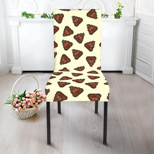 Happy Poop Pattern Print Dining Chair Slipcover