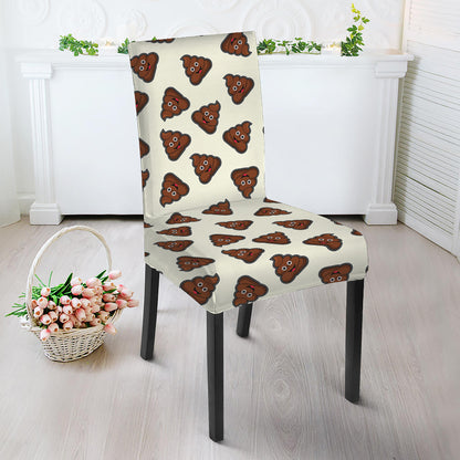 Happy Poop Pattern Print Dining Chair Slipcover