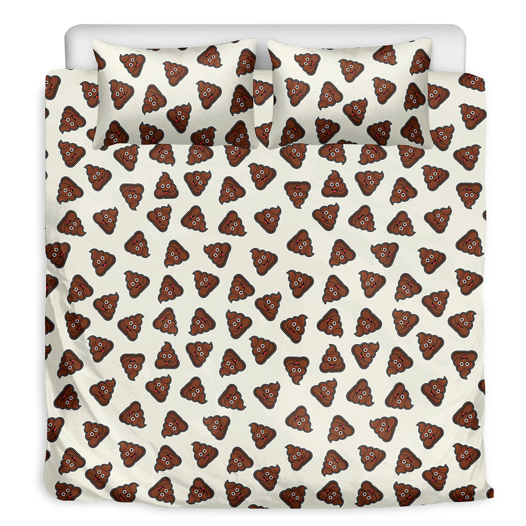 Happy Poop Pattern Print Duvet Cover Bedding Set
