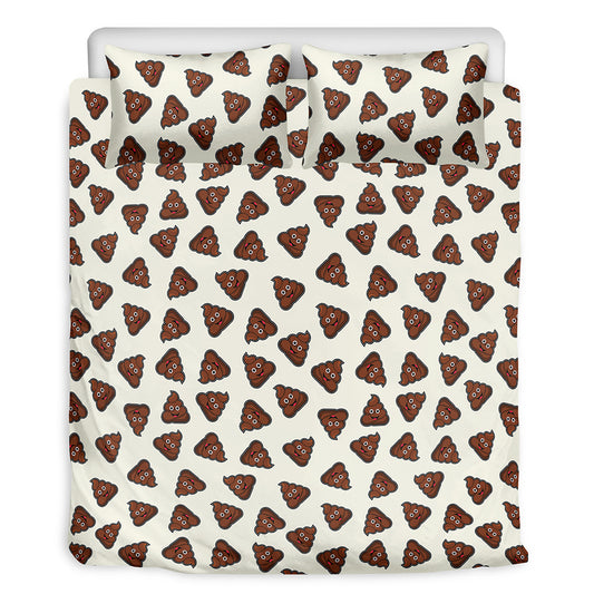 Happy Poop Pattern Print Duvet Cover Bedding Set