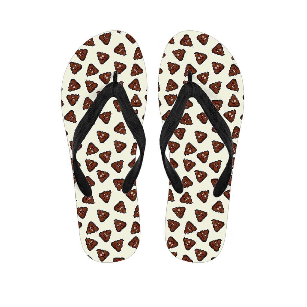 Happy Poop Pattern Print Flip Flops
