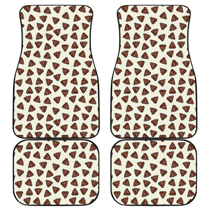 Happy Poop Pattern Print Front and Back Car Floor Mats
