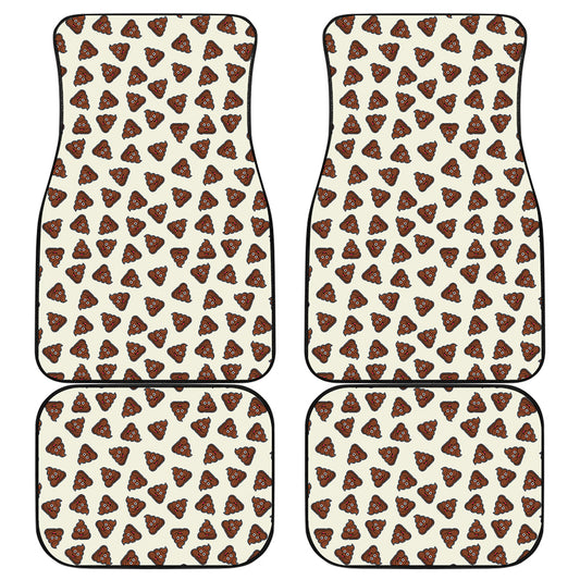 Happy Poop Pattern Print Front and Back Car Floor Mats