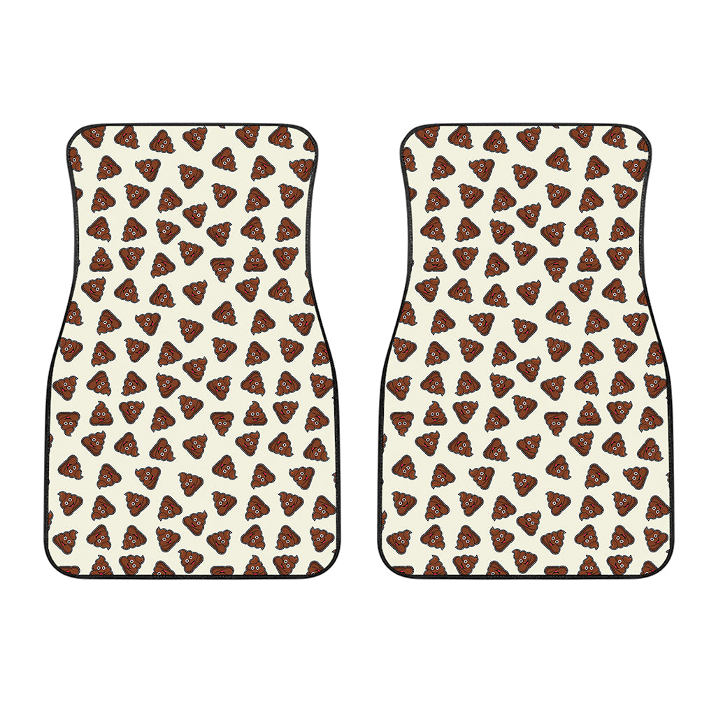 Happy Poop Pattern Print Front Car Floor Mats