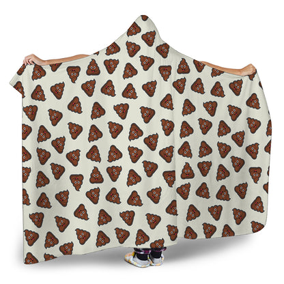 Happy Poop Pattern Print Hooded Blanket