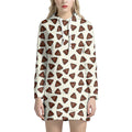 Happy Poop Pattern Print Pullover Hoodie Dress