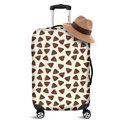 Happy Poop Pattern Print Luggage Cover