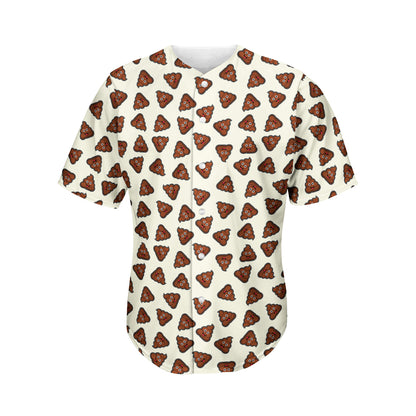 Happy Poop Pattern Print Men's Baseball Jersey