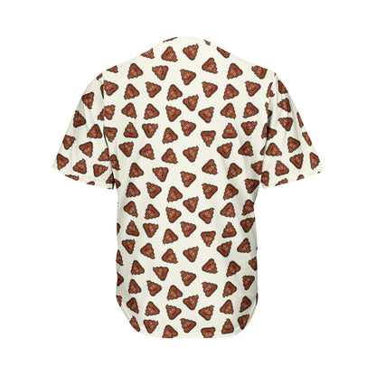Happy Poop Pattern Print Men's Baseball Jersey