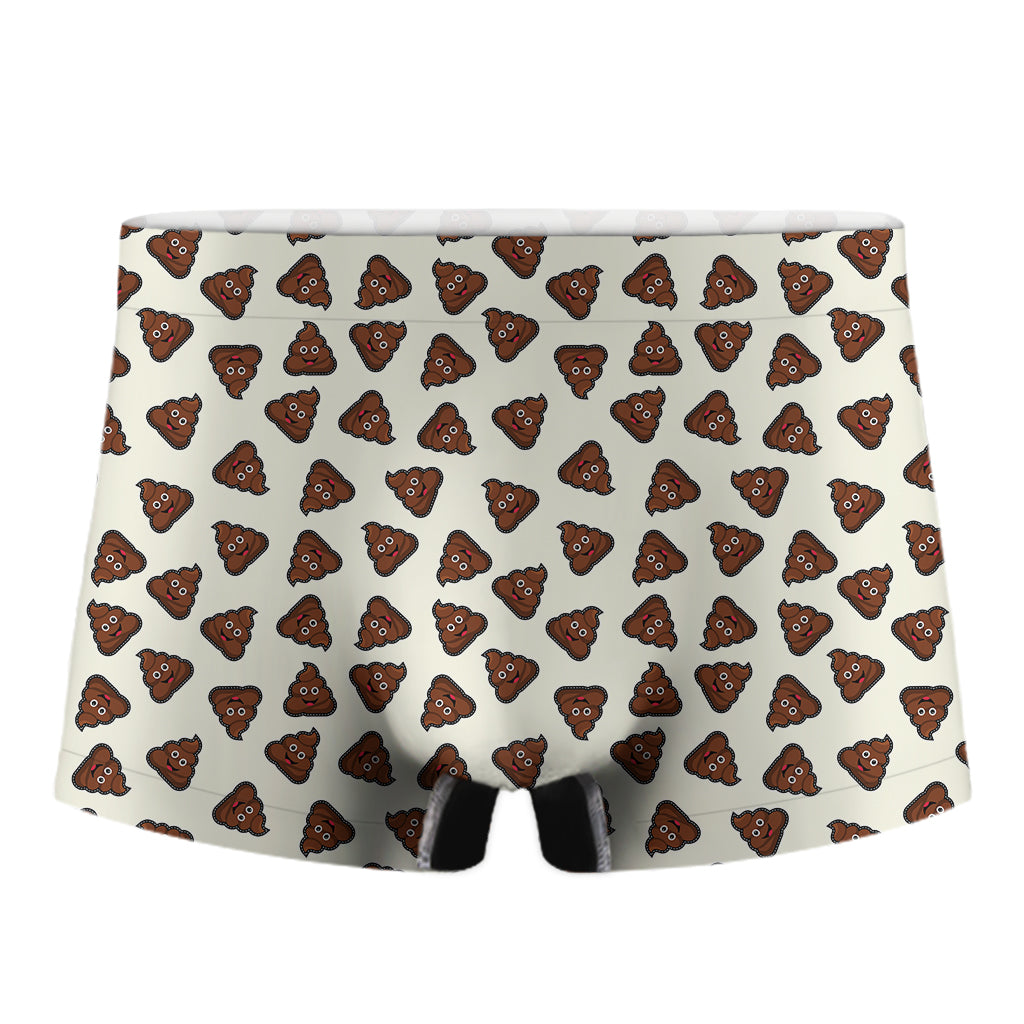 Happy Poop Pattern Print Men's Boxer Briefs
