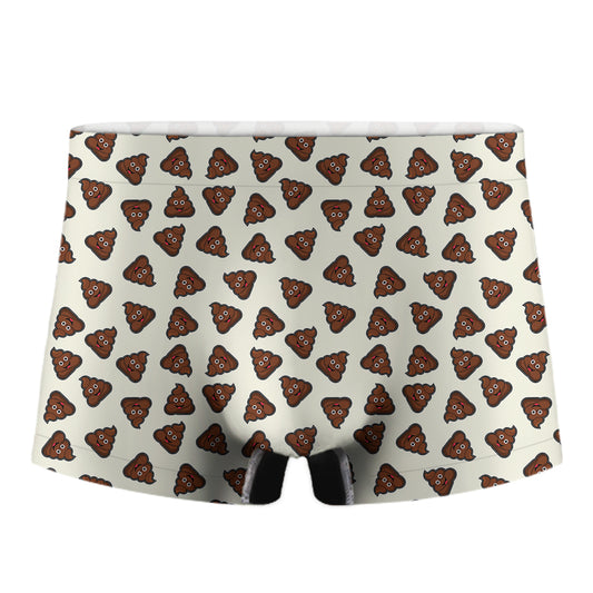 Happy Poop Pattern Print Men's Boxer Briefs