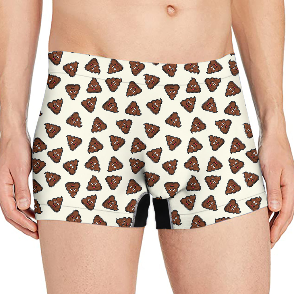 Happy Poop Pattern Print Men's Boxer Briefs