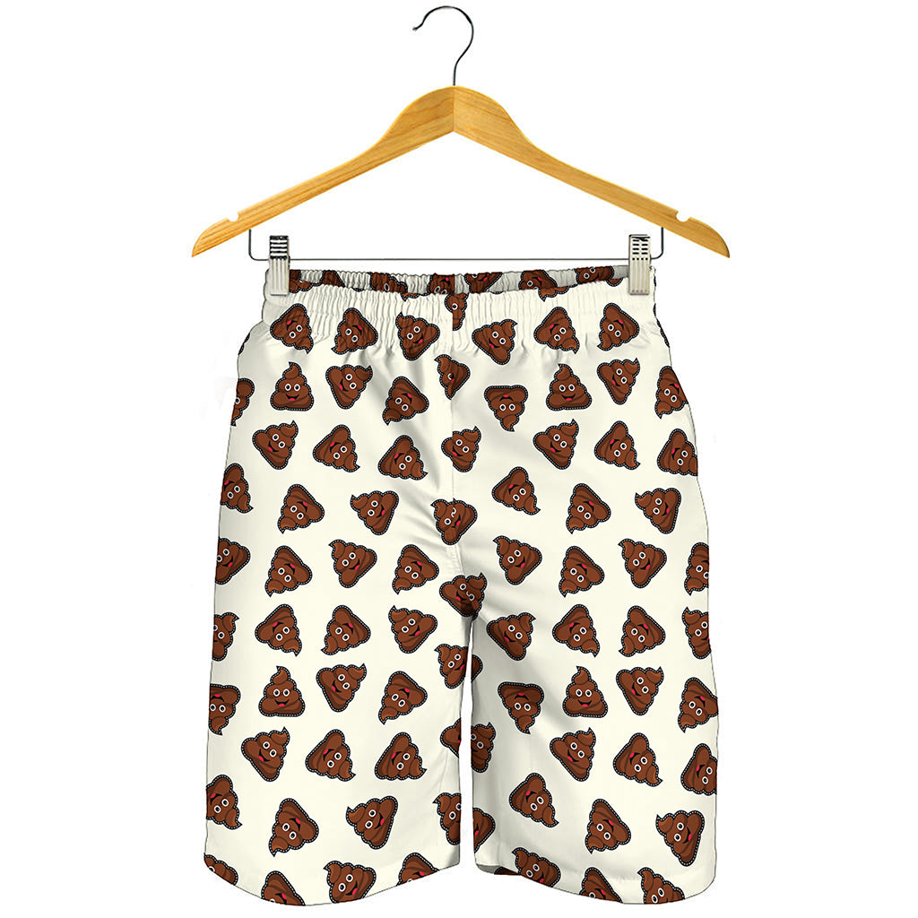 Happy Poop Pattern Print Men's Shorts
