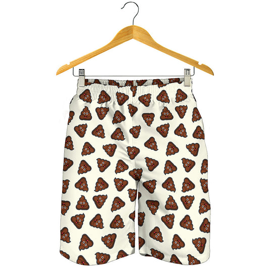 Happy Poop Pattern Print Men's Shorts