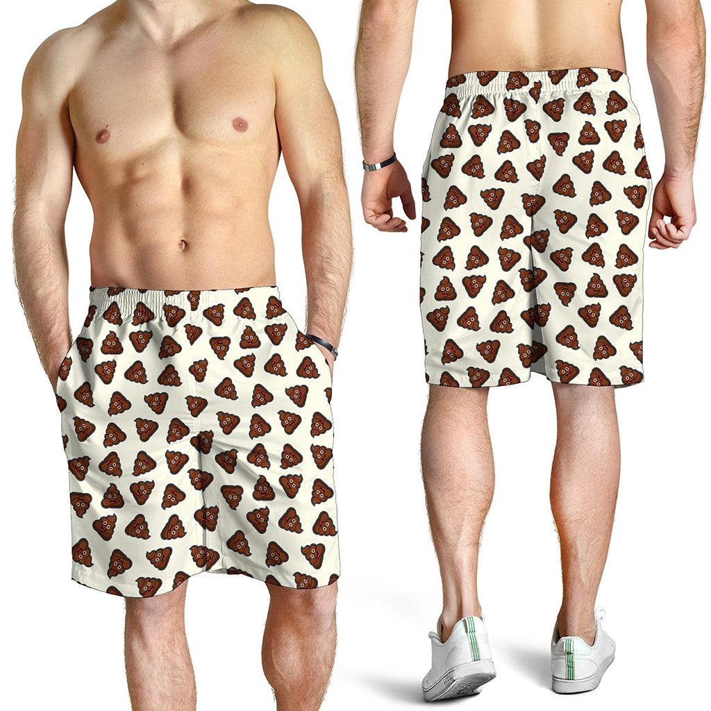 Happy Poop Pattern Print Men's Shorts