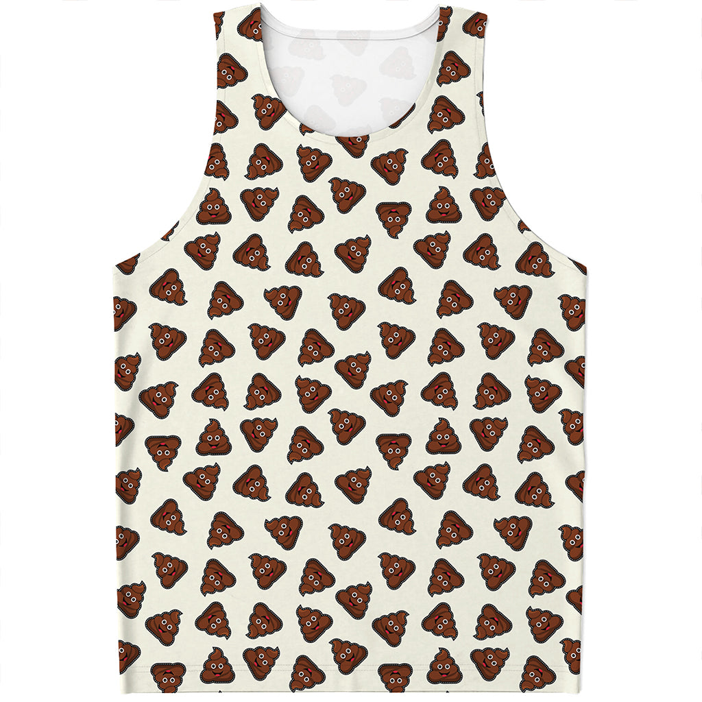 Happy Poop Pattern Print Men's Tank Top