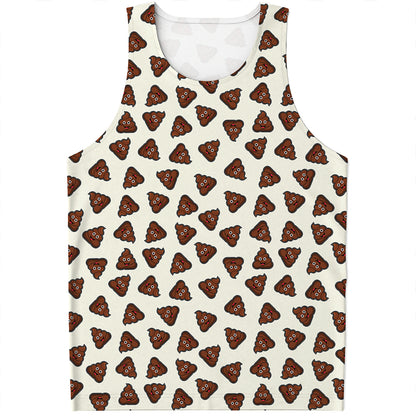 Happy Poop Pattern Print Men's Tank Top