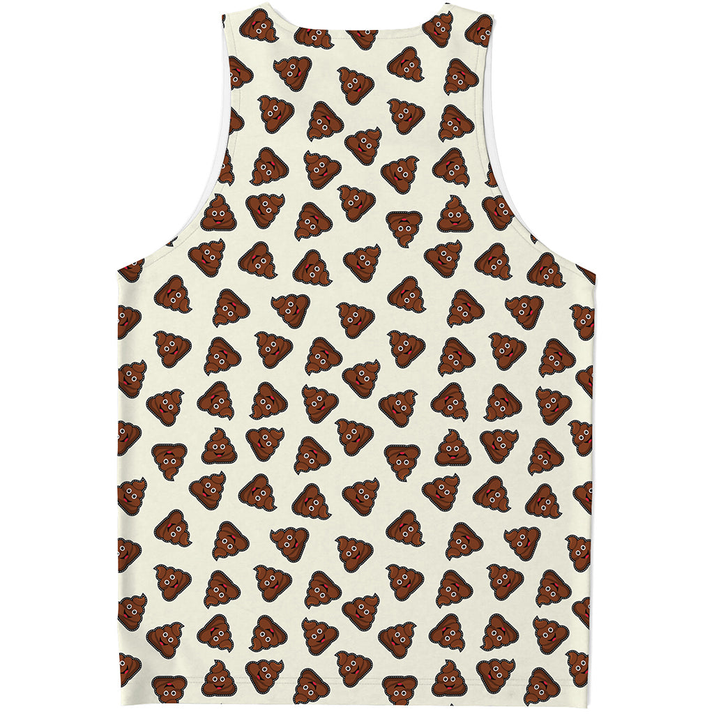 Happy Poop Pattern Print Men's Tank Top