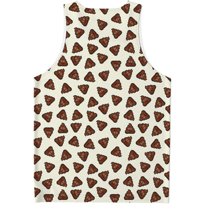 Happy Poop Pattern Print Men's Tank Top