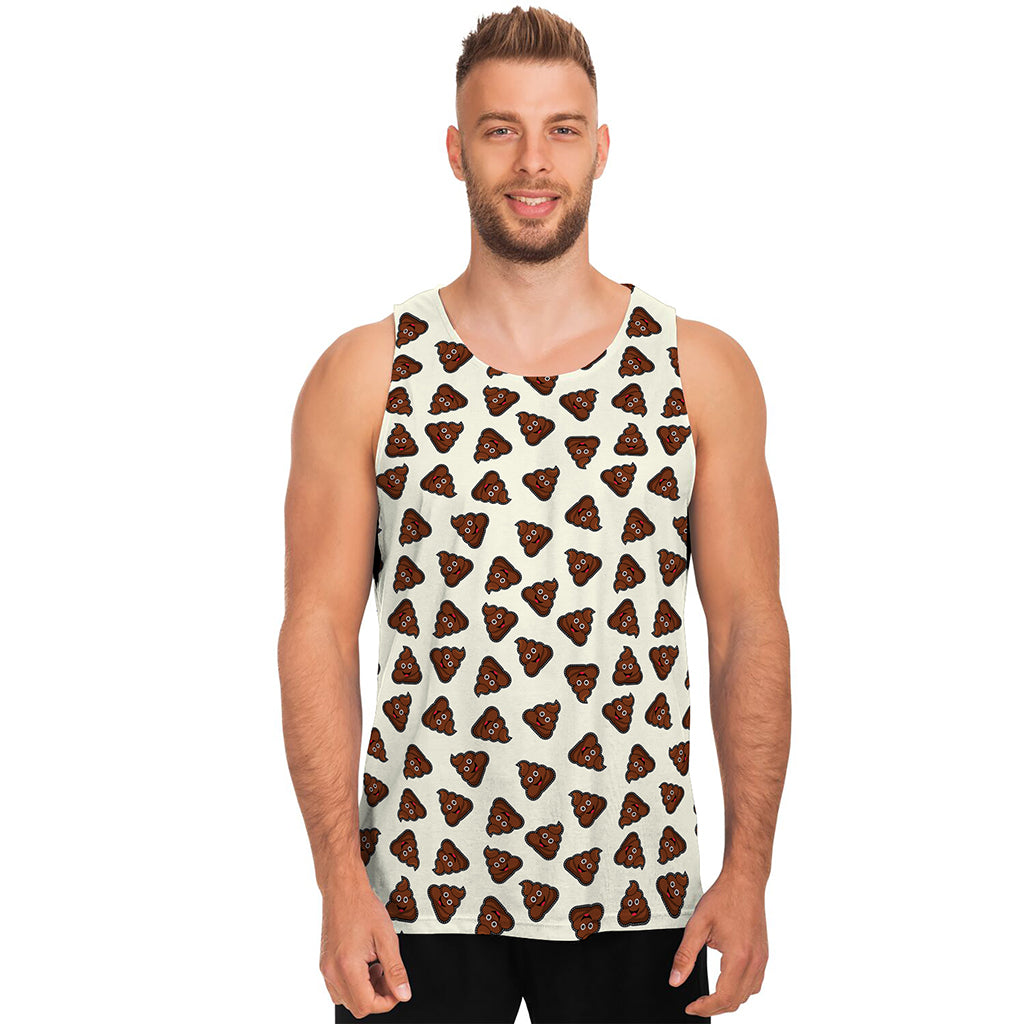 Happy Poop Pattern Print Men's Tank Top