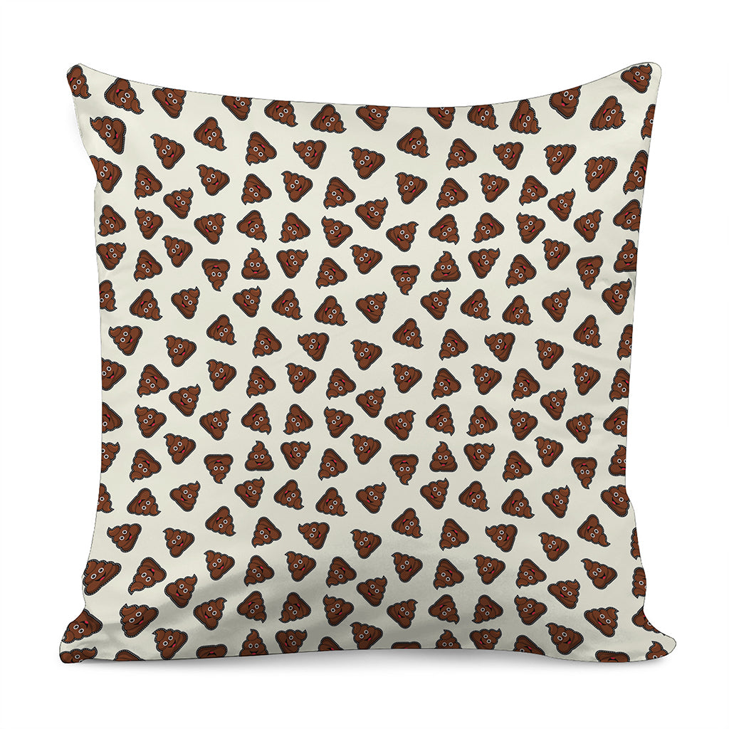 Happy Poop Pattern Print Pillow Cover