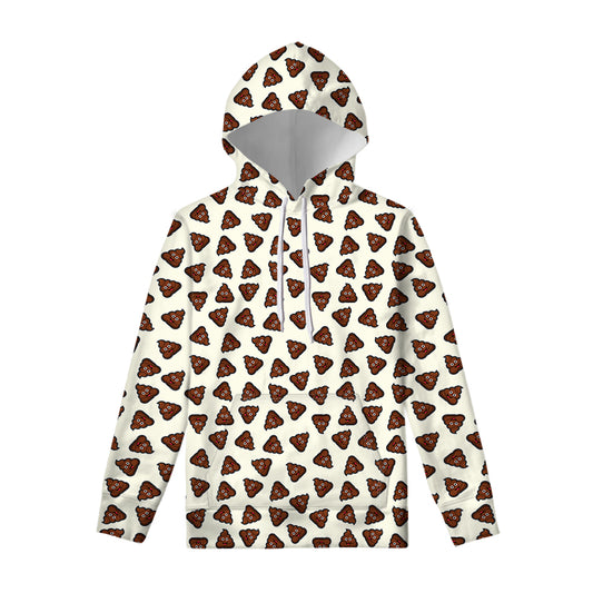 Happy Poop Pattern Print Pullover Hoodie
