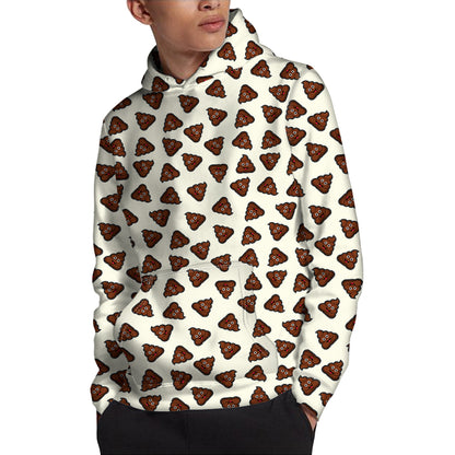 Happy Poop Pattern Print Pullover Hoodie