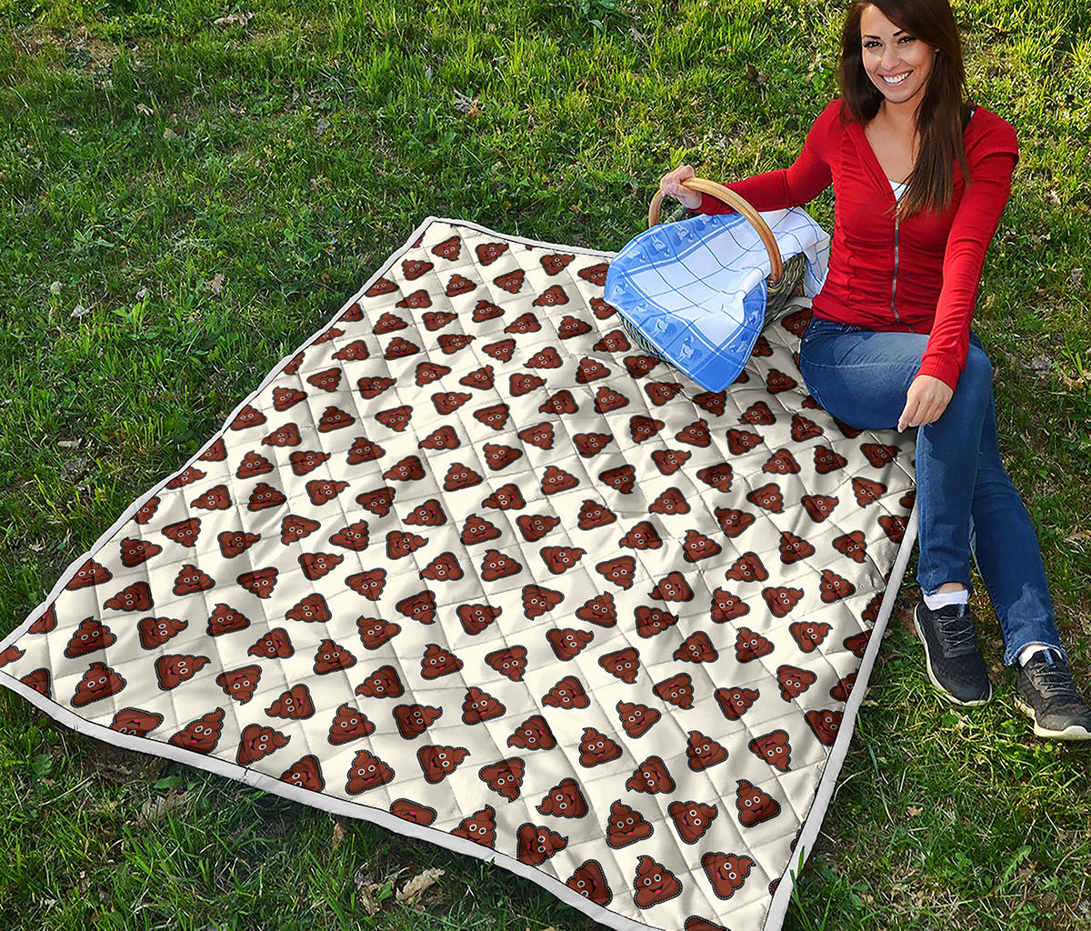 Happy Poop Pattern Print Quilt