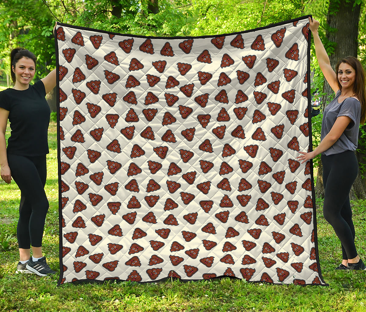 Happy Poop Pattern Print Quilt