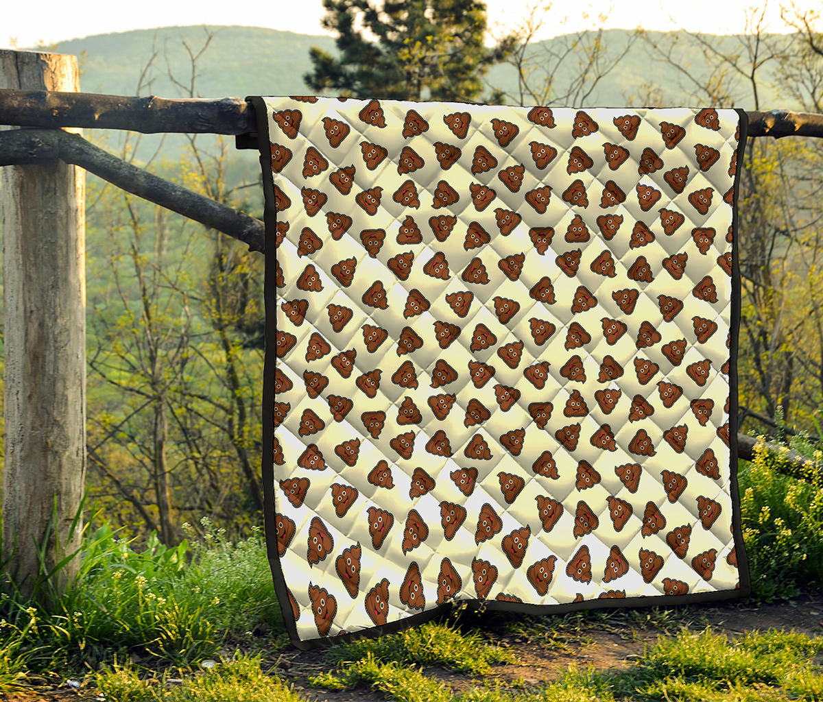 Happy Poop Pattern Print Quilt