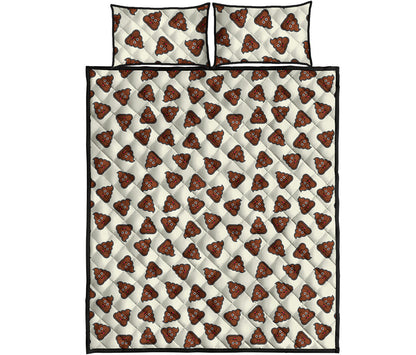 Happy Poop Pattern Print Quilt Bed Set