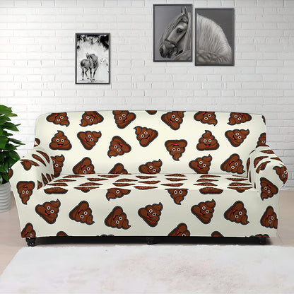 Happy Poop Pattern Print Sofa Cover
