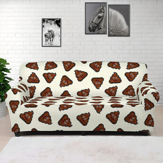 Happy Poop Pattern Print Sofa Cover